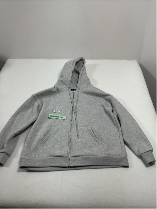 Trendy Queen Tops - Womans Excellent Condition Trendy Queen Full Zip Hooded Sweatshirt Large Gray